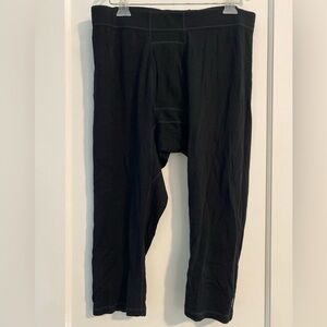 Smartwool Men's Black 100% Merino Wool Baselayer 3/4 Bottoms